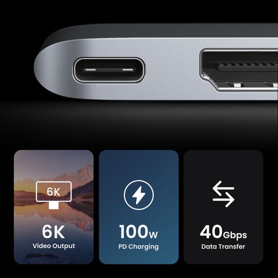 HUB Ugreen CM380 2xUSB C - HDMI/2xUSB 3.0/SD TF/USB C PD - gray | Techbox