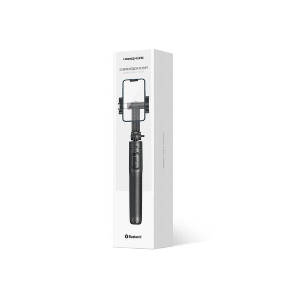 Selfie stick Ugreen LP586 telescopic tripod with Bluetooth remote control 1.5m - black | Techbox
