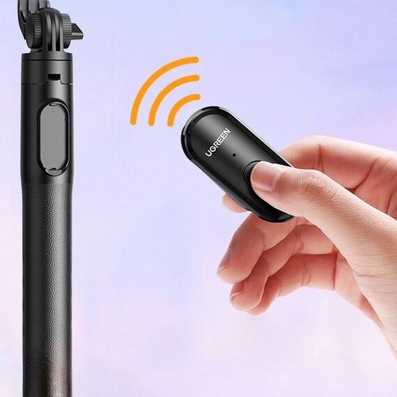 Selfie stick Ugreen LP586 telescopic tripod with Bluetooth remote control 1.5m - black | Techbox