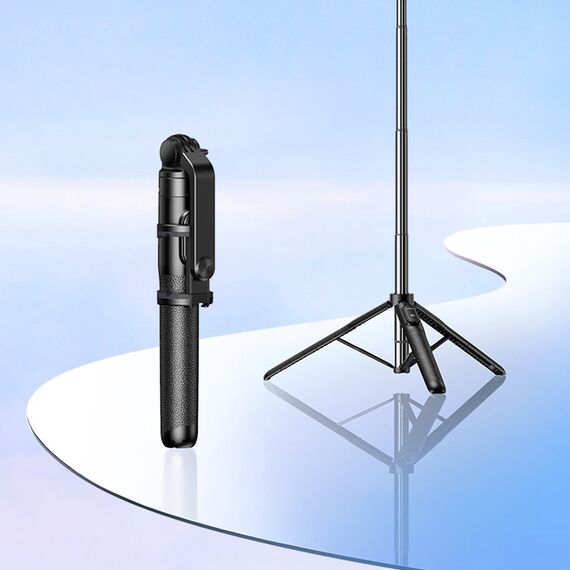 Selfie stick Ugreen LP586 telescopic tripod with Bluetooth remote control 1.5m - black | Techbox
