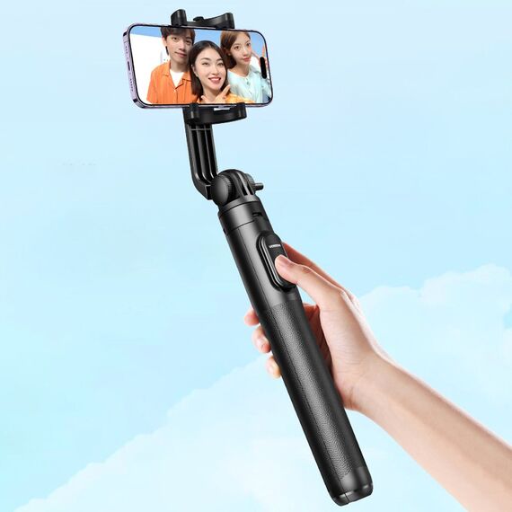 Selfie stick Ugreen LP586 telescopic tripod with Bluetooth remote control 1.5m - black | Techbox