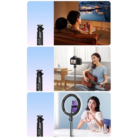 Selfie stick Ugreen LP586 telescopic tripod with Bluetooth remote control 1.5m - black | Techbox
