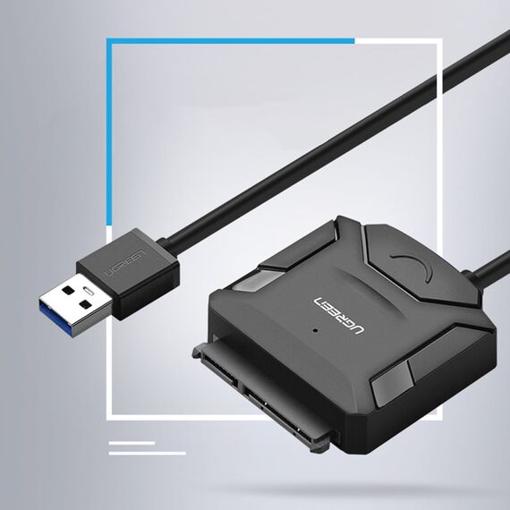Ugreen 2.5'' / 3.5'' hard drive adapter cable (USB-A 3.0 - SATA) black (CR108) | Techbox