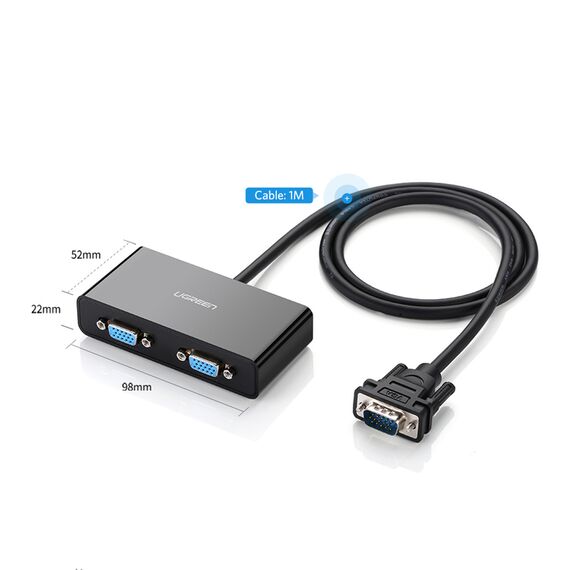 Ugreen 40254 1x2 VGA Splitter 1920x1440 60Hz - Black | Techbox