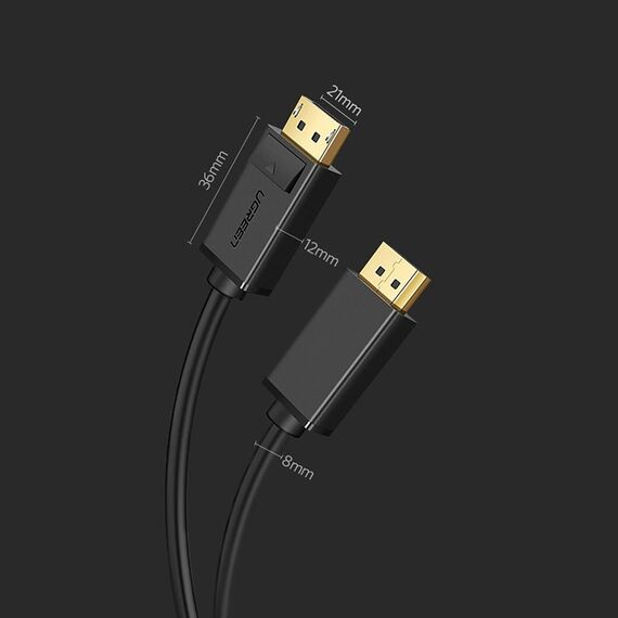 Ugreen DP102 10244 DisplayPort 1.2 4K / DisplayPort 1.2 4K Cable 1 m - Black - Cables & Adapters - Cables & Accessories - Techbox