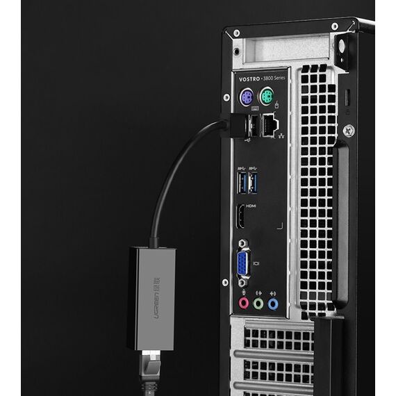 Ugreen external network card RJ45 - USB 2.0 100 Mbps Ethernet black (CR110 20254)