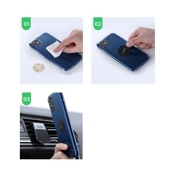 Ugreen magnetic car holder for the ventilation grille, silver (LP290) - Smartphone Accessories - Cables & Accessories - Techbox