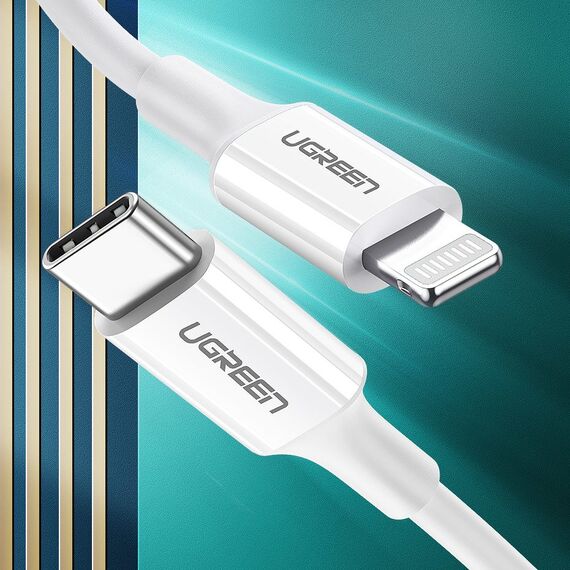 Ugreen US171 Lightning - USB-C MFi PD cable 20W 480Mb/s 1m - white | Techbox