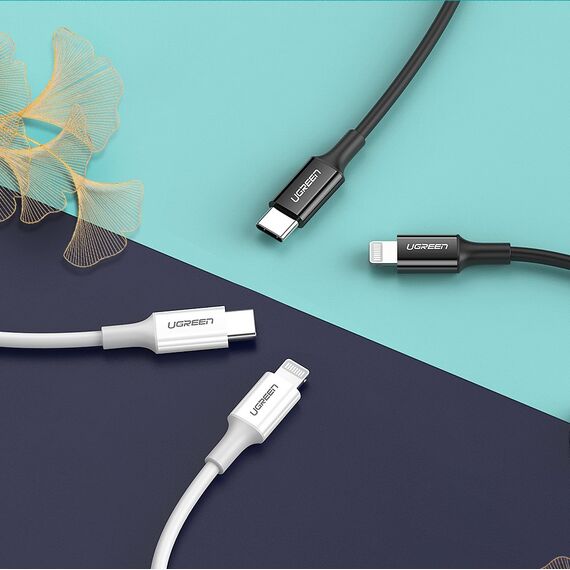 Ugreen US171 Lightning - USB-C MFi PD cable 20W 480Mb/s 1m - white | Techbox