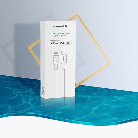 Ugreen US171 Lightning - USB-C MFi PD cable 20W 480Mb/s 1m - white | Techbox