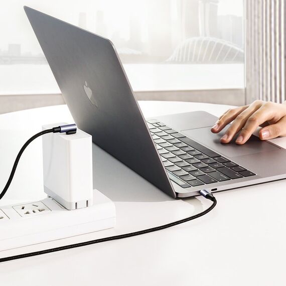 Ugreen US255 50125 USB-C (straight) / USB-C (angled) PD QC cable 60W 3A 2m - gray - Cables & Adapters - Cables & Accessories - Techbox