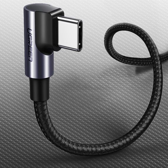 Ugreen US255 50125 USB-C (straight) / USB-C (angled) PD QC cable 60W 3A 2m - gray - Cables & Adapters - Cables & Accessories - Techbox