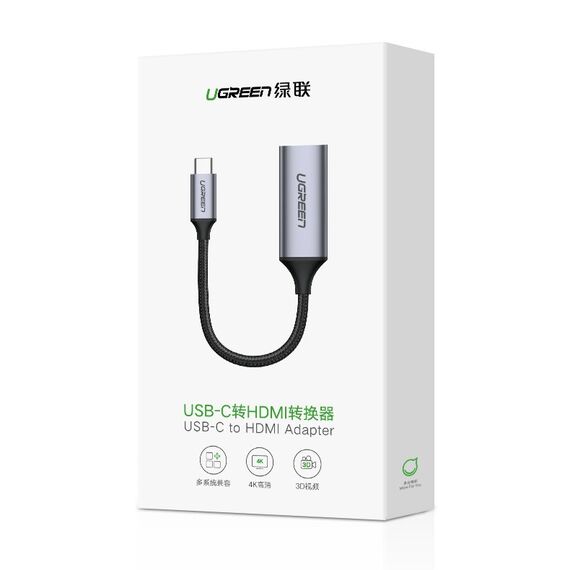 Ugreen USB Type C to HDMI 2.0 Adapter 4K @ 60 Hz Thunderbolt 3 for MacBook / PC gray (70444) - Cables & Adapters - Cables & Accessories - Techbox