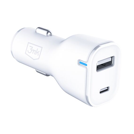 3mk Car Charger 20W PD3.0 QC 3.0 USB 1A1C - White