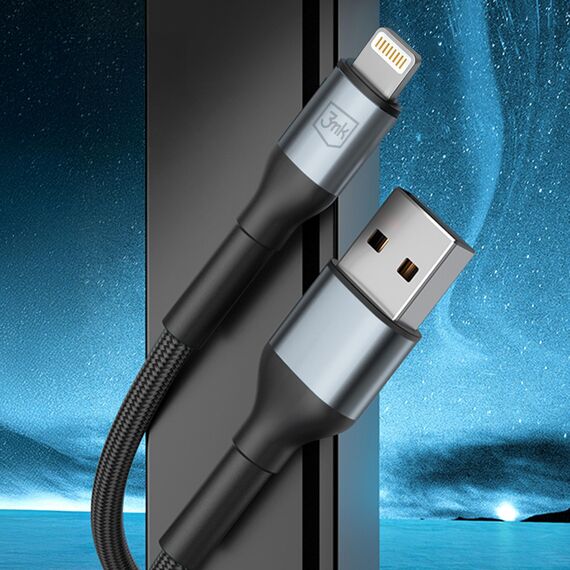 3mk Hyper Cable N-SERIES USB-A / Lightning 2m QC 3.0 5V/2.4A 12W - black