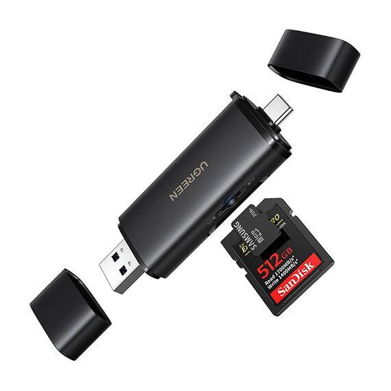 Ugreen 2in1 USB-C / USB-A SD 4.0 UHS-II Card Reader - Black - USB Hubs & Card Readers - Peripherals - Techbox