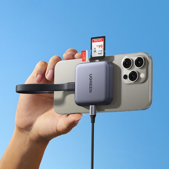 Ugreen Magnetic Memory Card Reader + 100W PD 3in1 Charger - Gray - USB Hubs & Card Readers - Peripherals - Techbox