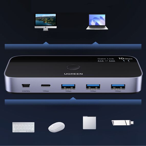 Ugreen switch USB-C USB-A 10Gb/s - gray - VGA Splitters & Converters - Peripherals - Techbox