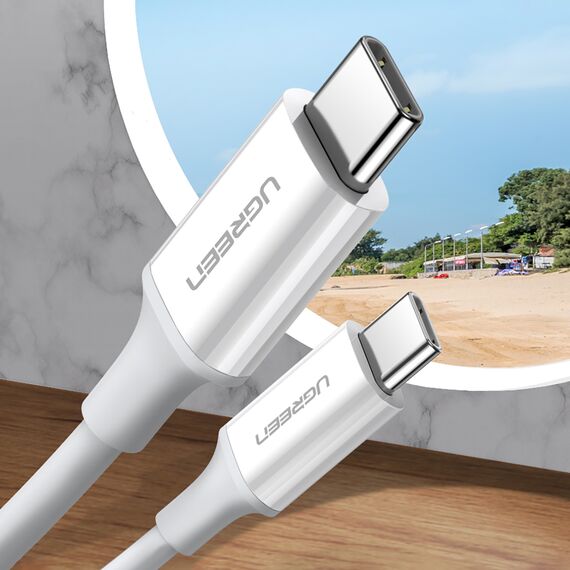 Ugreen US264 60518 USB-C / USB-C PD QC AFC Cable 1m - White - Uncategorized Screen Protection (2) - Screen & Camera Protection - Techbox