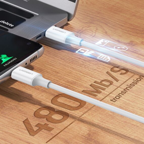 Ugreen US264 60518 USB-C / USB-C PD QC AFC Cable 1m - White - Uncategorized Screen Protection (2) - Screen & Camera Protection - Techbox