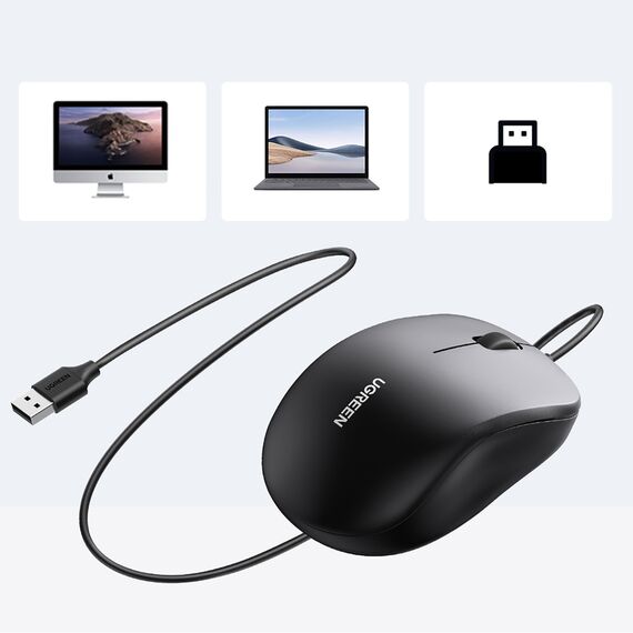 Ugreen wired optical mouse - black - Mice - Keyboards & Mice - Techbox