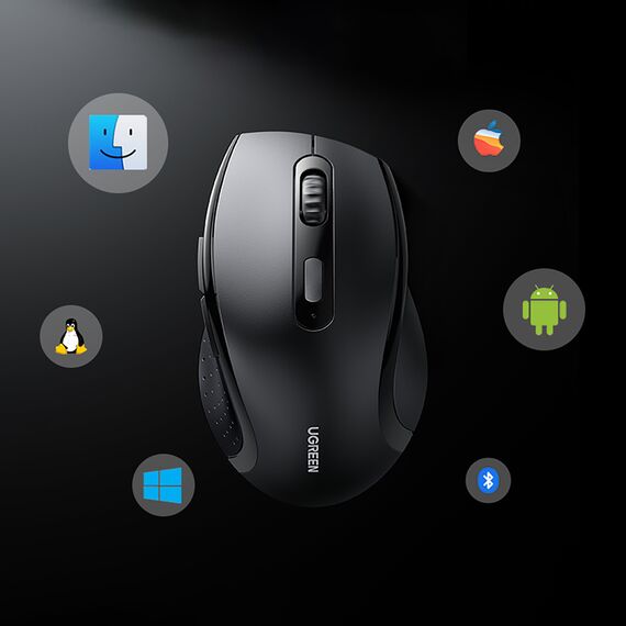 Ugreen Wireless Ergonomic Optical Mouse - Black - Mice - Keyboards & Mice - Techbox
