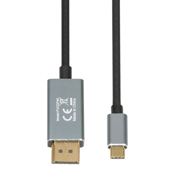 iBox ITVCDP4K video cable adapter 1.8 m USB Type-C DisplayPort Black | Techbox