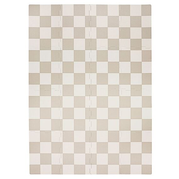 3 Sprouts - EVA Foam Mat - Checkerboard beige - 171 cm x 123 cm / Baby and Children