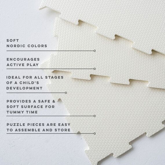 3 Sprouts - EVA Foam Mat - Cream - 171 cm x 123 cm x 1 cm / Baby and Children