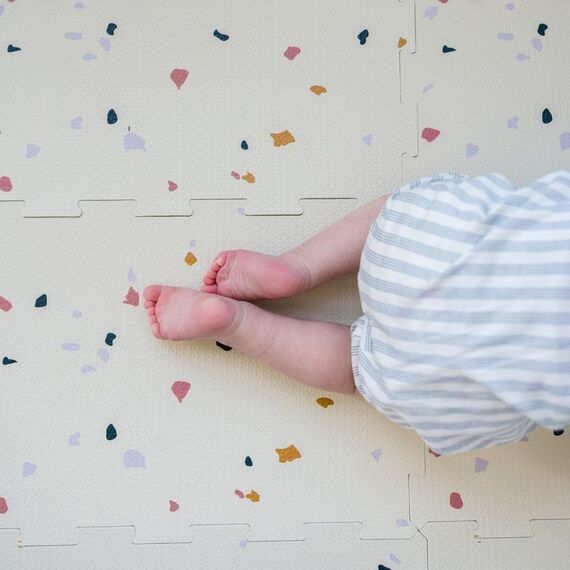 3 Sprouts - EVA Foam Mat - Terrazzo cream - 171 cm x 123 cm / Baby and Children