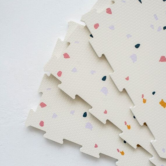 3 Sprouts - EVA Foam Mat - Terrazzo cream - 171 cm x 123 cm / Baby and Children