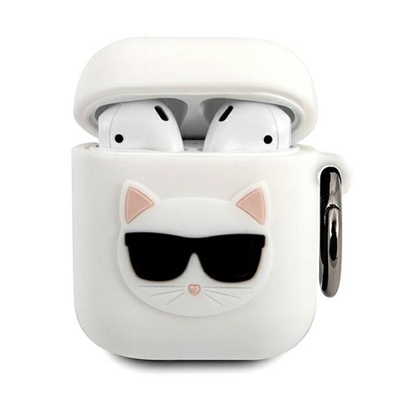 Karl Lagerfeld Silicone Choupette Case for AirPods 1/2 Cover - White - Headsets - Speakers & Headphones - Techbox