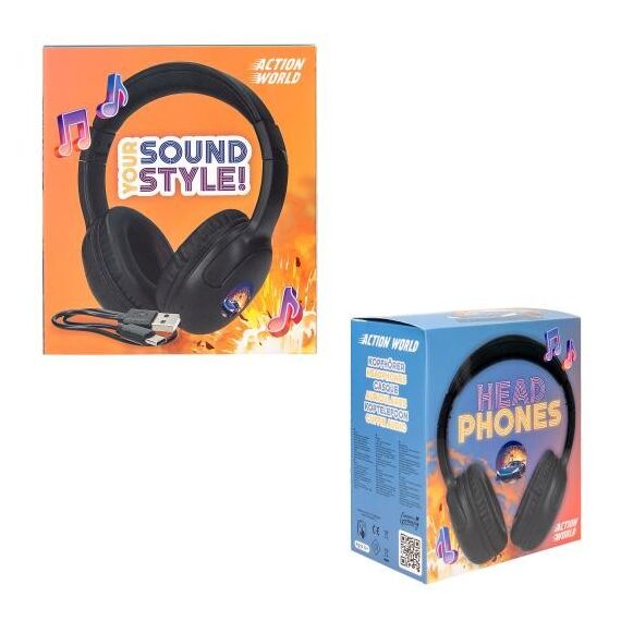 Dino World - Action World Headphone - Black / Toys