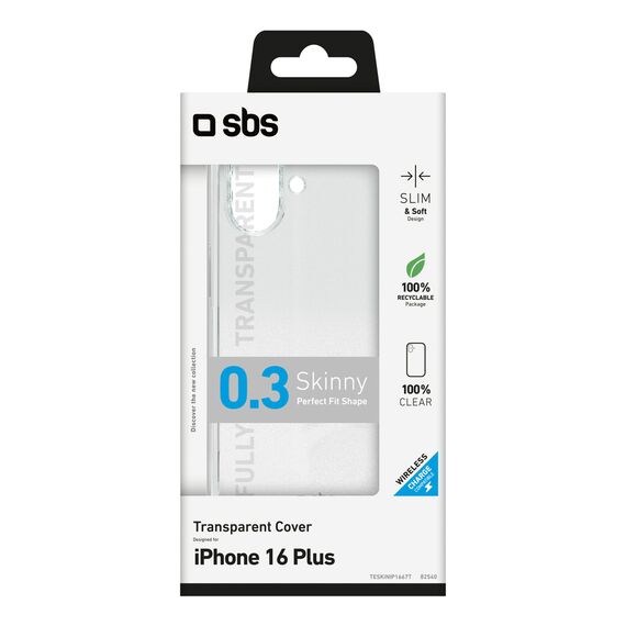SBS Skinny Cover for iPhone 16 Plus - Transparent | Techbox