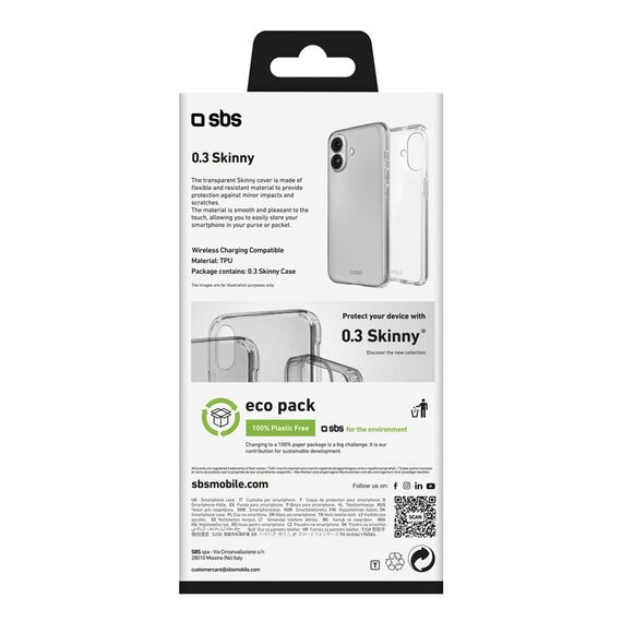 SBS Skinny Cover for iPhone 16 Plus - Transparent | Techbox