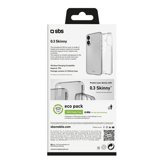 SBS Skinny Cover for iPhone 16 - transparent | Techbox