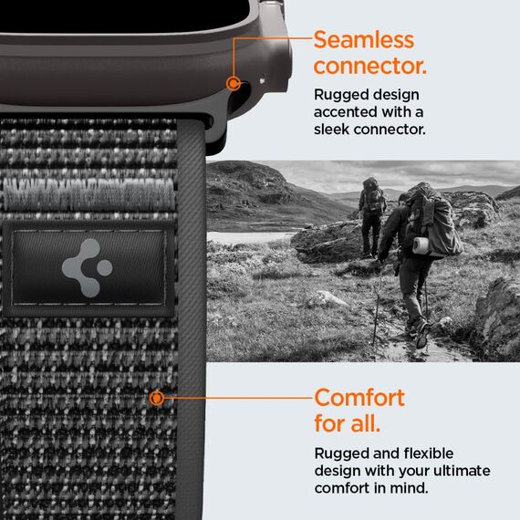 Spigen Athlex Air 2 Strap for Apple Watch 44/45/46/49mm - Black and Gray