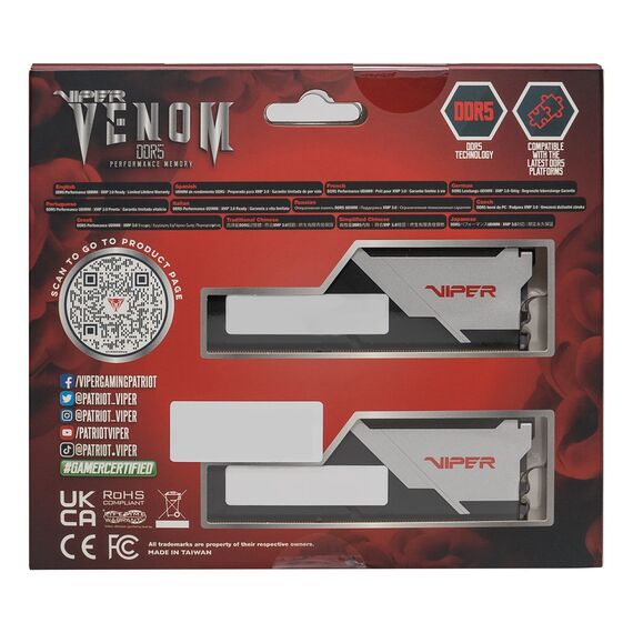 Patriot Memory Viper Venom PVV516G600C36K memory module 16 GB 2 x 8 GB DDR5 6000 MT/s 288-pin DIMM | Techbox