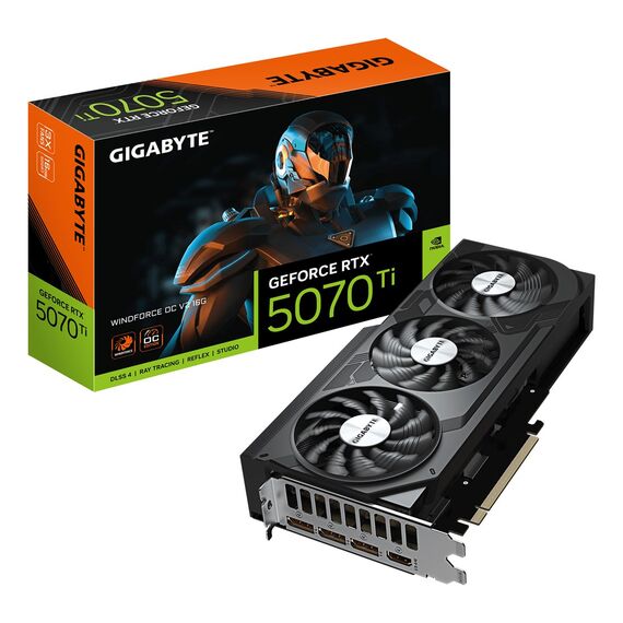 GIGABYTE GeForce RTX 5070 Ti WINDFORCE OC V2 16G Graphics Card - 16GB GDDR6, 256bit, PCI-E 5.0, 2497 MHz Core Clock, 3 x DisplayPort, 1 x HDMI, GV-N507TWF3OCV2-16GD - Graphic Cards - Laptops & PC Builds - Techbox