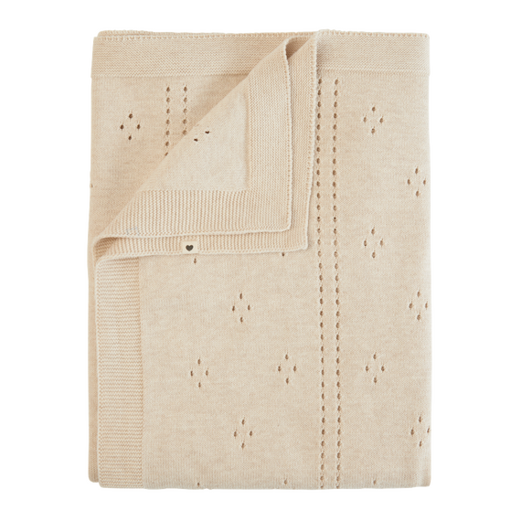BIBS - Knitted Blanket Pointelle - Ivory - 70x100cm / Baby and Children