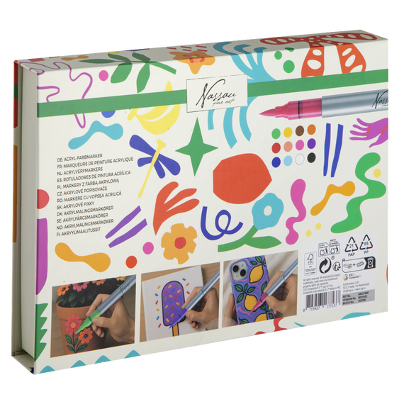 Nassau - Acrylic Paint Brush Markers, 12 Pcs (AR017000) / Toys