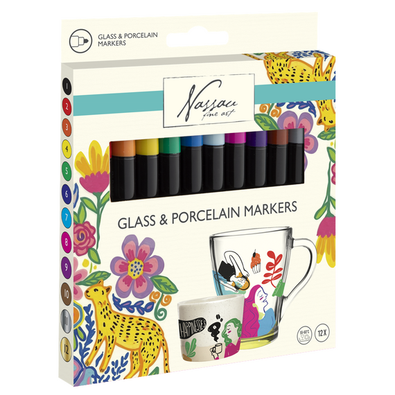 Nassau - Glass & Porcelain Markers 12pcs (AR0139) / Toys
