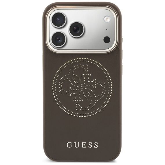 Etui Guess Perforated 4G MagSafe na iPhone 17 Pro - brązowe