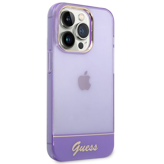 Etui Guess Translucent na iPhone 14 Pro Max - fioletowe