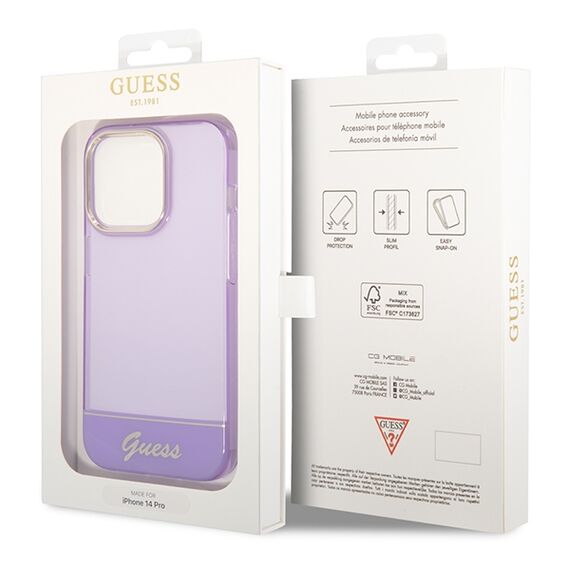 Etui Guess Translucent na iPhone 14 Pro Max - fioletowe