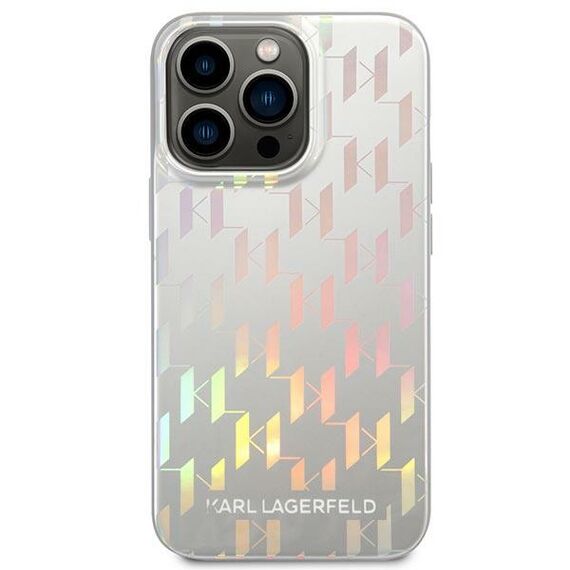 Etui Karl Lagerfeld Karl Lagerfeld Monogram Iridescent na iPhone 14 Pro - srebrne