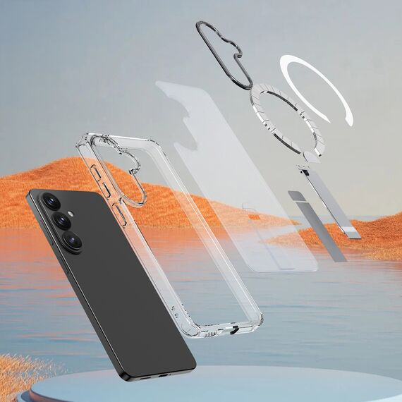 Hybrid Armor X Case for Samsung Galaxy A57 with Stand, Compatible with MagSafe - Transparent | Techbox