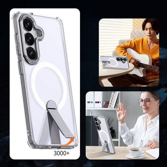 Hybrid Armor X Case for Samsung Galaxy A57 with Stand, Compatible with MagSafe - Transparent | Techbox