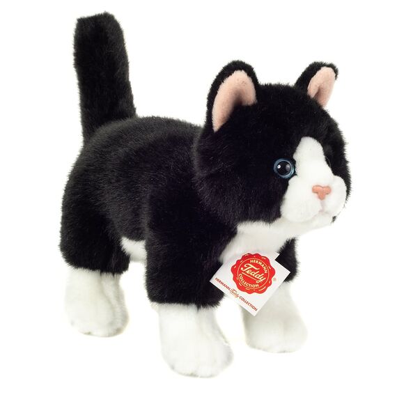 Teddy Hermann - Standing Cat black-white 20 cm (918202) / Toys