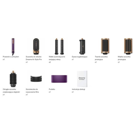 Dreame Airstyle Pro Purple Hair Dryer and Curling Iron